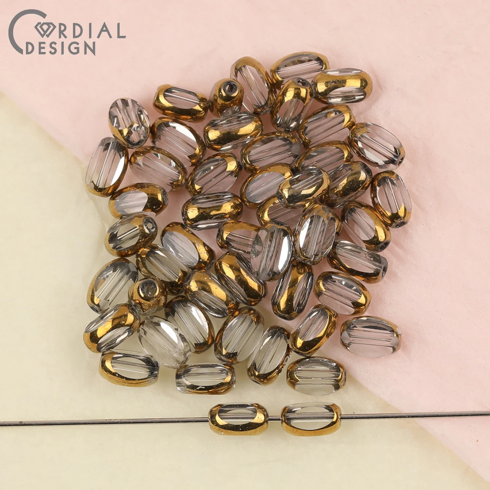 Cordial Design 4*7MM 500pcs Beads Making/Aurora Effect/DIY Making/Glass Bead/Oval Shape/Jewelry Findings & Components/Hand Made - cordial
