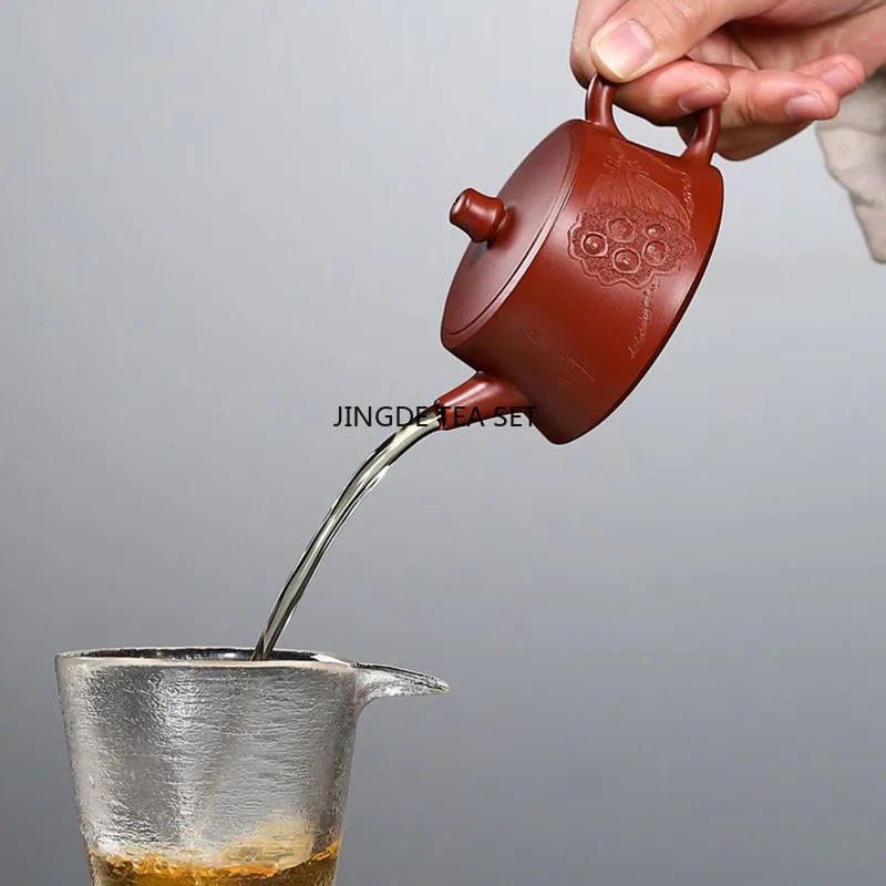 120ml Yixing Yixing Yixing Purple Clay Pot Authentic Raw Mineral Dahongpao Mud Beauty and Health Pot Kung Fu Tea Set