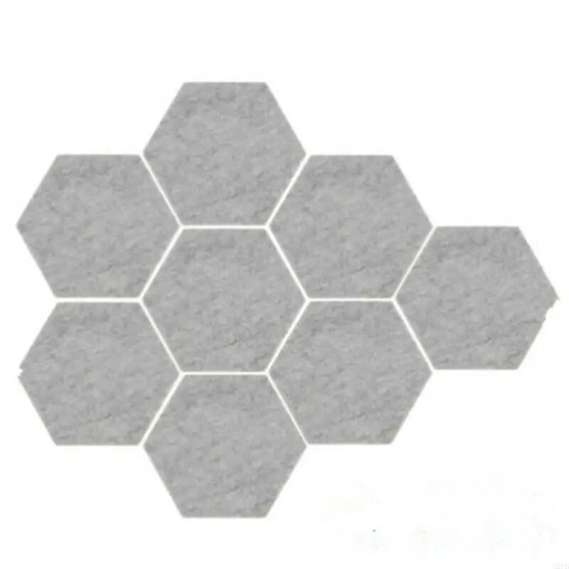 12PB Hexagon Felt Board Self-Adhesive Felt Board Floor Protector Pad for Home