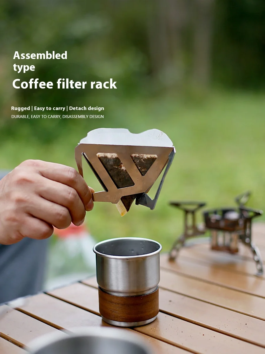 

Coffee Drip Holder Outdoor Camping Portable Stainless Steel Folding Funnel Filter Cup Coffee Stove Coffee Grounds Filter