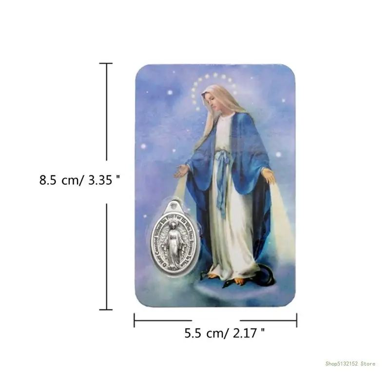 QX2E Italian Historical Figure Card Double Side Christian Character Card for Museums