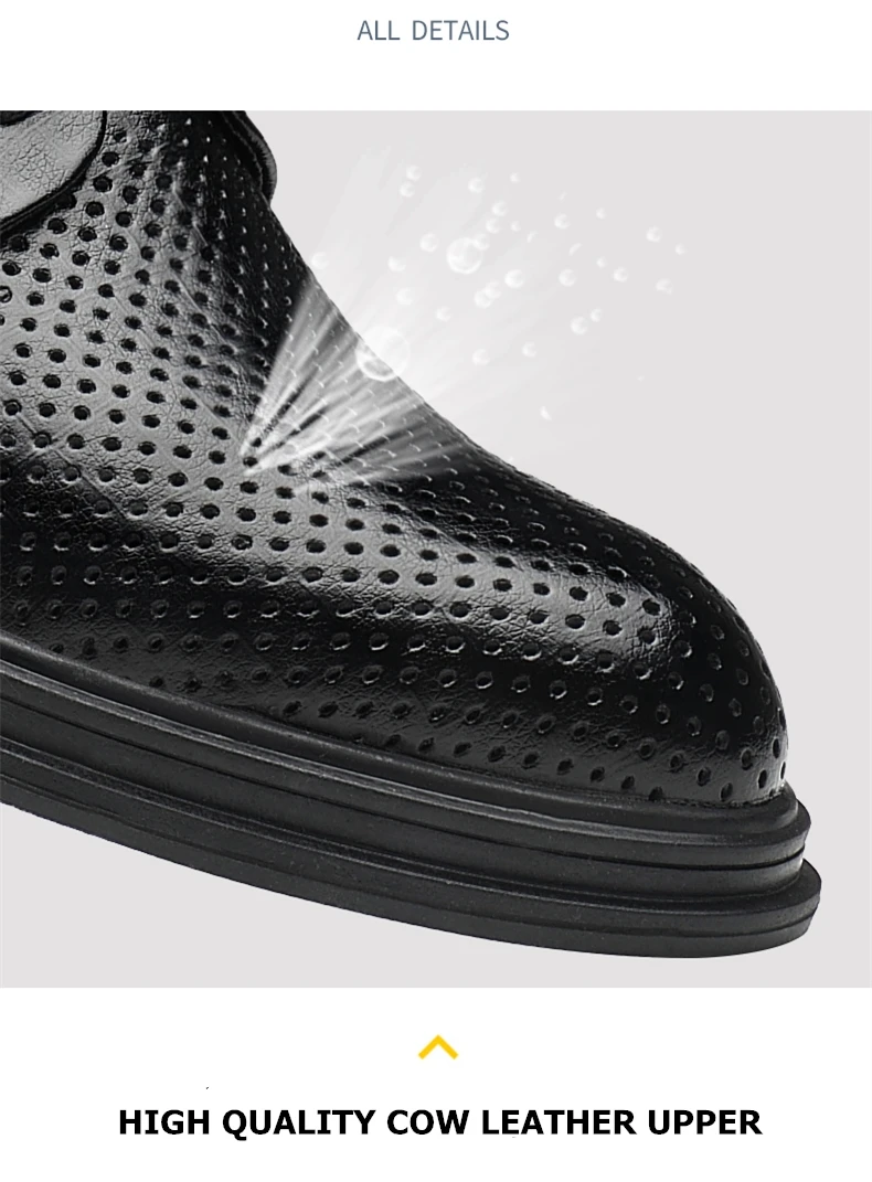 Sommer Aufzug Schuhe Männer Kleid Schuhe 3/6/8 Cm Männer Formale Schuhe Hohl Klassische Business Luxus Männer Oxfords Schuhe Anzug Schuhe – Detail 15