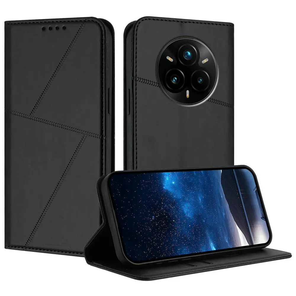 Premium Magnetic Leather Flip Case - Elegant Book Style Cover