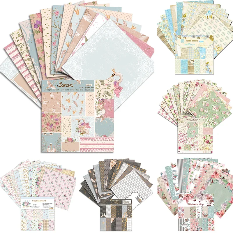 Scrapbook Handbook Card Making Material Decoration Paper Background Single-sided Pattern DIY Photo Album Craft Supplies 24 Pcs scrapbook paper craft paper scrapbooking material scrapbook materials handmade craft paper diy craft materials handmade paper scrapbooking paper