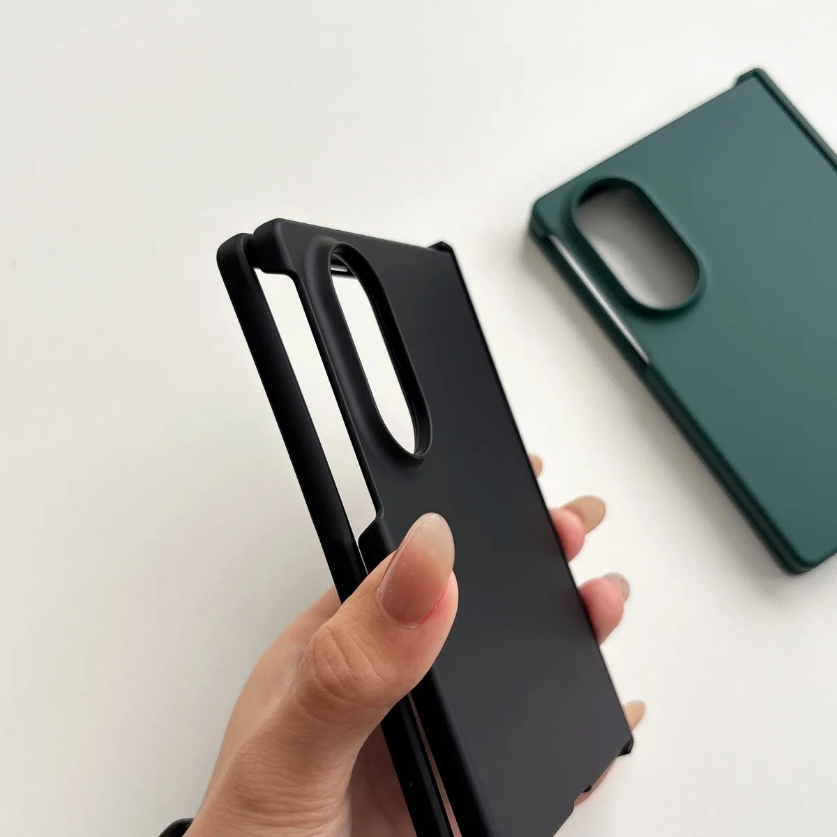 Ultra Thin Matte Shockproof Phone Case with Hinge Protection and Solid Color Design