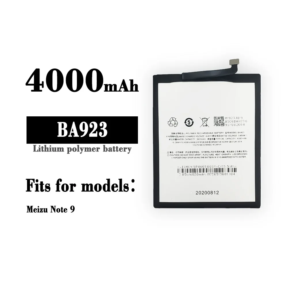 

New Replacement Battery For Meizu Note 9 M9 M923H Smartphone BA923 4000mAh High Quality Battery+Tracking Number