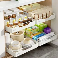 Kitchen Accessories Organizer Cabinets with Slide Rails Free of Installation of Storage Trays Trays Decorative 1