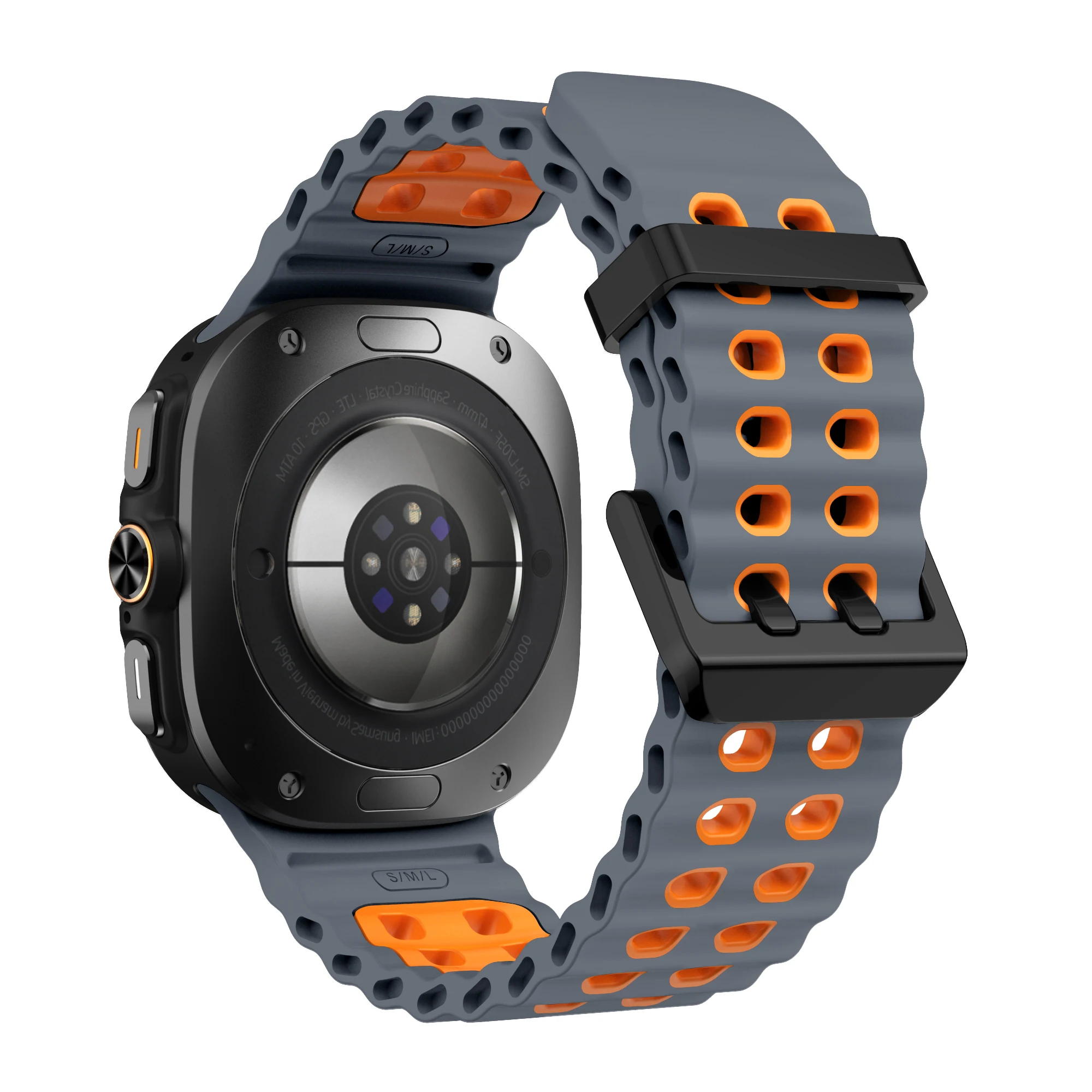 Two-Tone Sports Silicone Watch Band - Ultra Marine Bracelet Strap