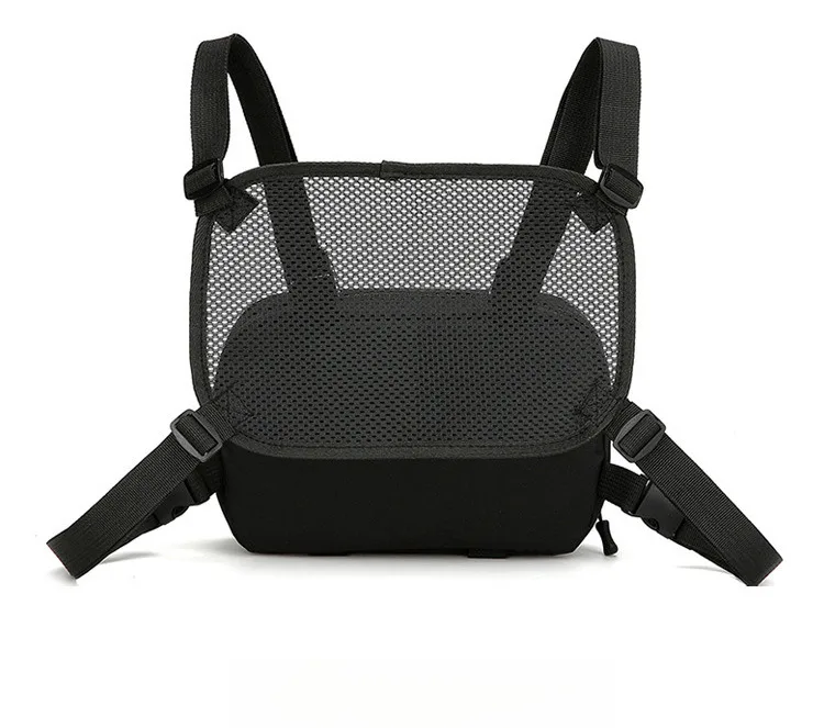 Military enthusiasts wearing vests, charter planes, chest trendy tactical shoulder bags, running hiking backpacks,_voghion.com