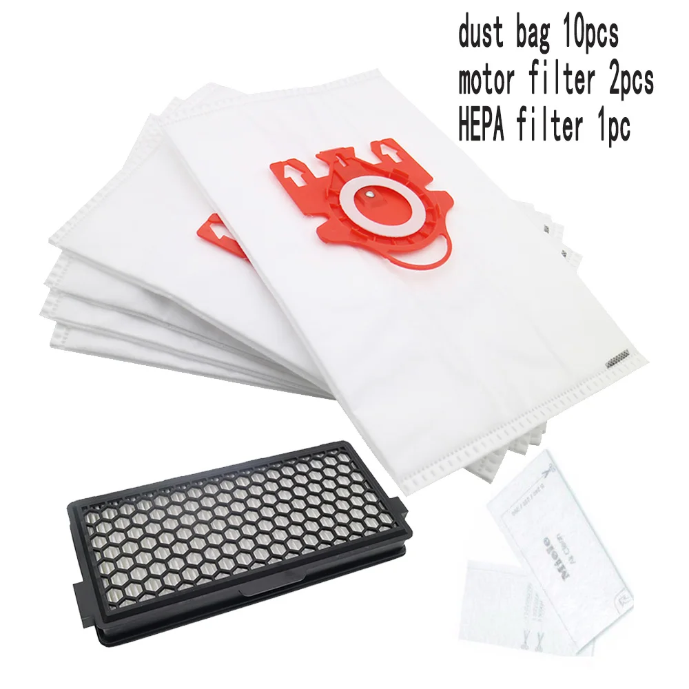 

1 HEPA filter 2 Motor filter & 10 dust bags for Miele vacuum cleaner 3D GN S5000 S8000 Complete C2 C3 S5 S8 SF-50