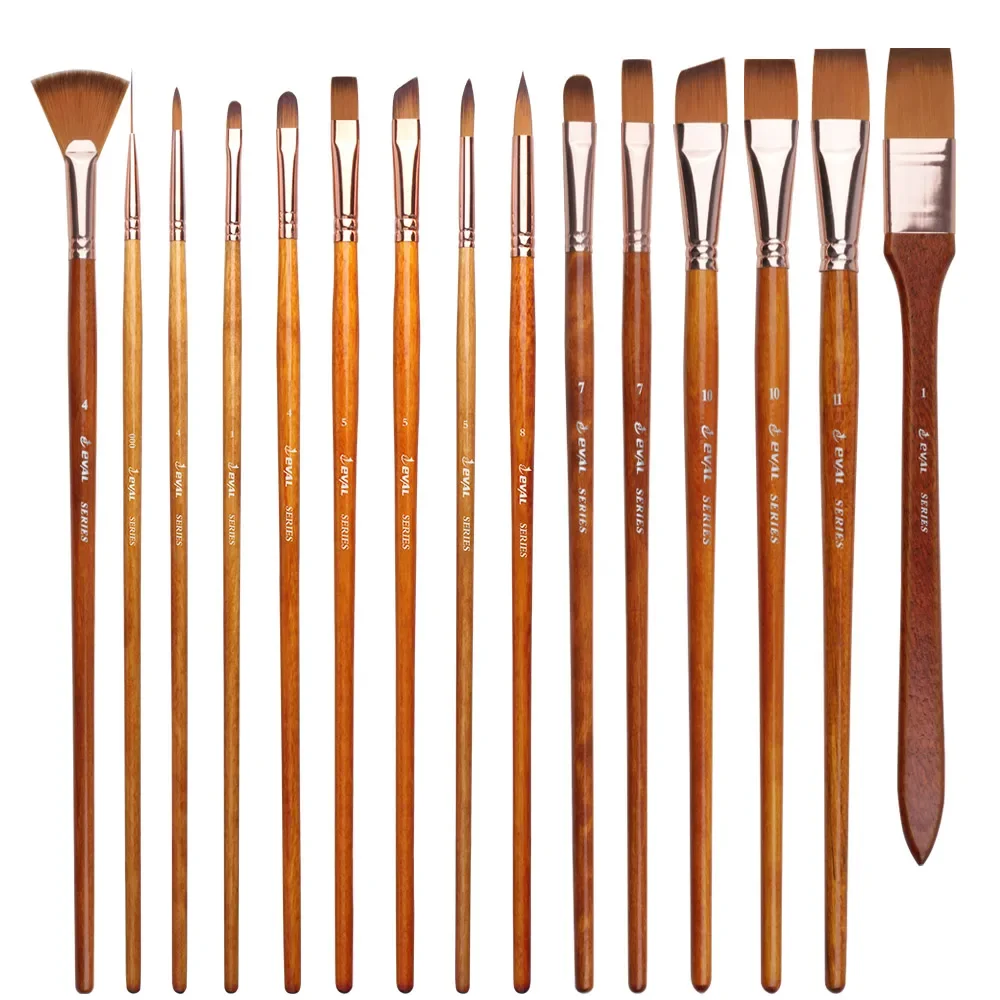 Set 10 Pennelli Per Pittura In Nylon E Legno - Per Acrilico, Olio, Acquerello, Bambini E Adulti