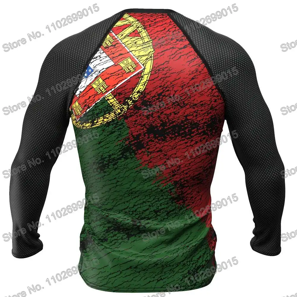 Portugal Surfing Diving T-Shirt Tight Long Sleeve Rash Guard Swimwear Men UV Protection Surf Clothing Beach Floatsuit Women Tops