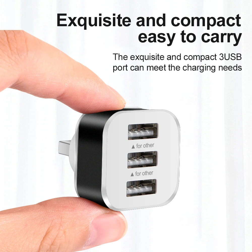 3 Port USB Slots Adaptor USB 3 in 1 Multple Interface Extender Auto Electronics Accessories Tablet Laptop Charger Adapter