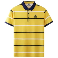 Mode rayé à manches courtes hommes polo été tendance marque lettre broderie design affaires décontracté respirant Paul T-shirt 5