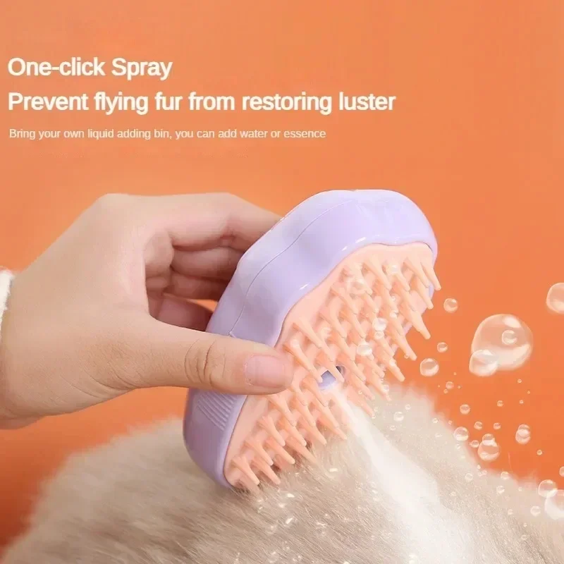 USB Rechargeable Pet Spray Comb 3in1 Electric Soft Silicone Dog Steam Brush Cat Massage Brush Hair Removal Comb Pet Grooming pet clipper dog hair trimmer pet hair trimmer dog clipper