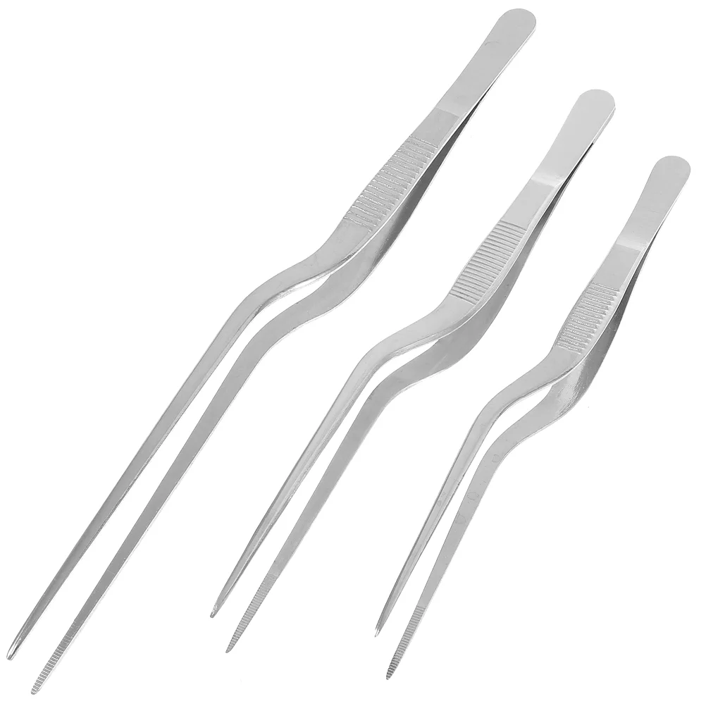

3Pcs Restaurant Fish Bone Tweezers Stainless Steel BBQ Tweezers Kitchen Tweezers