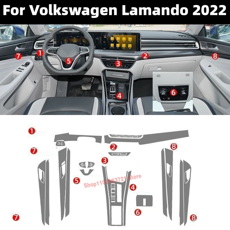 

Для Volkswagen Lamando 2022 центральная консоль салона автомобиля прозрачная фотопленка для ремонта от царапин аксессуары
