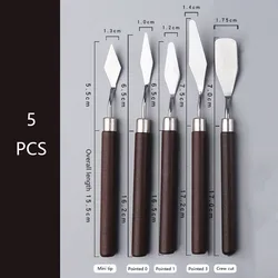 Elegant Stainless Steel Art & Baking Spatula Set - Versatile Tools (5PCS)