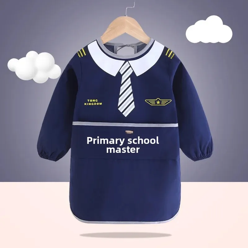 Waterproof Long Sleeve Baby Feeding Apron Child Eating Coverall Dirt Resistant Outwear for Autumn Winter Drawing And Eating