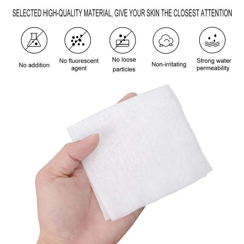 100/200pcs Non Woven Gauze Sponge Face Makeup Non Stick Gauze Pads Used Facial Cleaning Sponge For Wound Aid Supplies 2