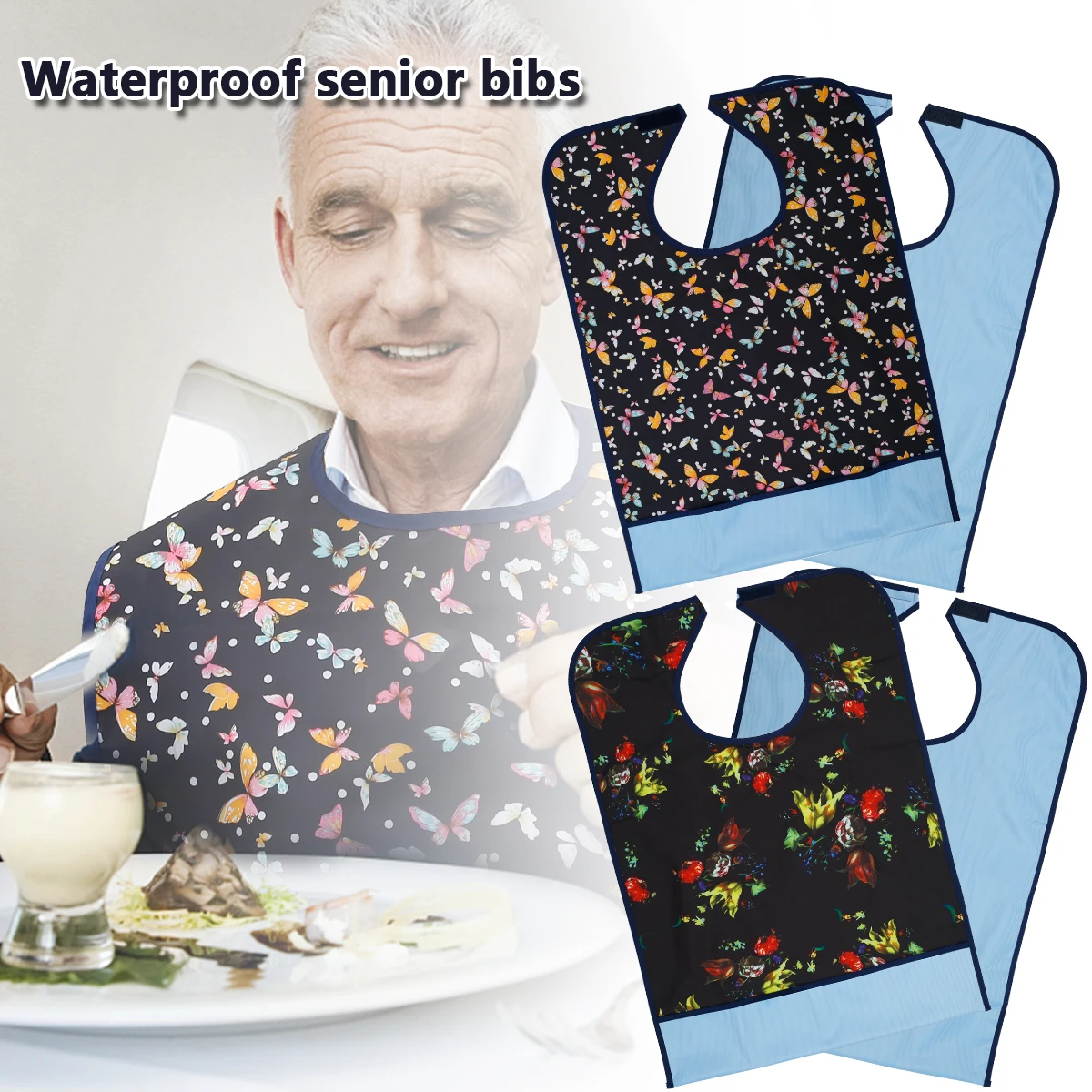 AdultBibsWaterproofMealtimeBibProtectorAdultDisabilityAidBibs