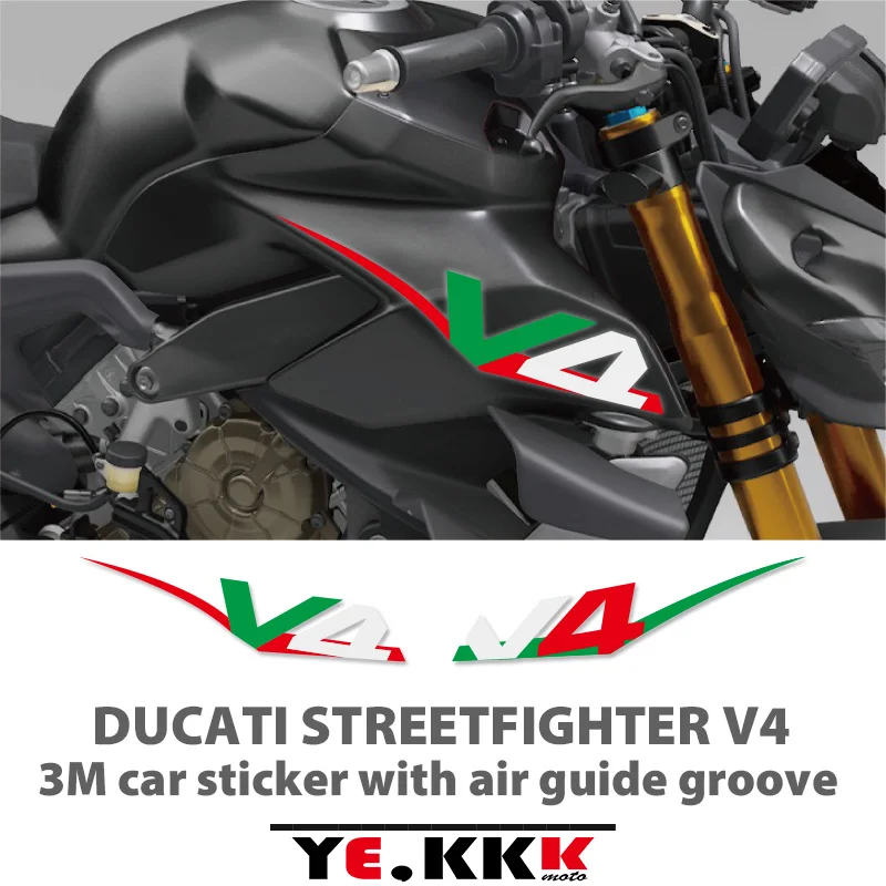 Side Panel 3M Sticker with Air Guide Groove Special Custom Style Decal Stickers High Quality For Ducati STREETFIGHTER V4 for ducati streetfighter v4 side panel 3m sticker with air guide groove special custom style decal stickers high quality