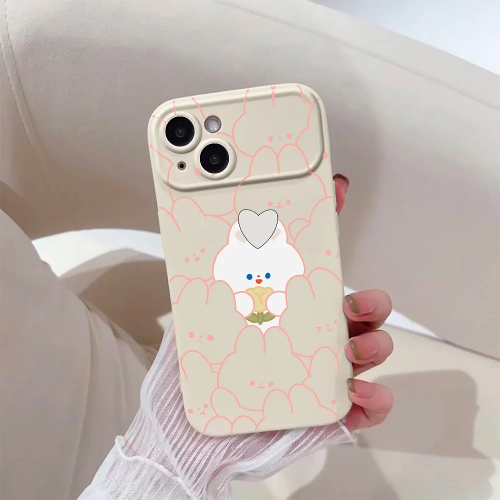 

Kawaii Phone Case for iPhone 15 13 12 11 Pro Max Mini XR XSMax 7 8 Plus SE 2022 Soft TPU Cover for iPhone 14 Cartoon Bear Capas