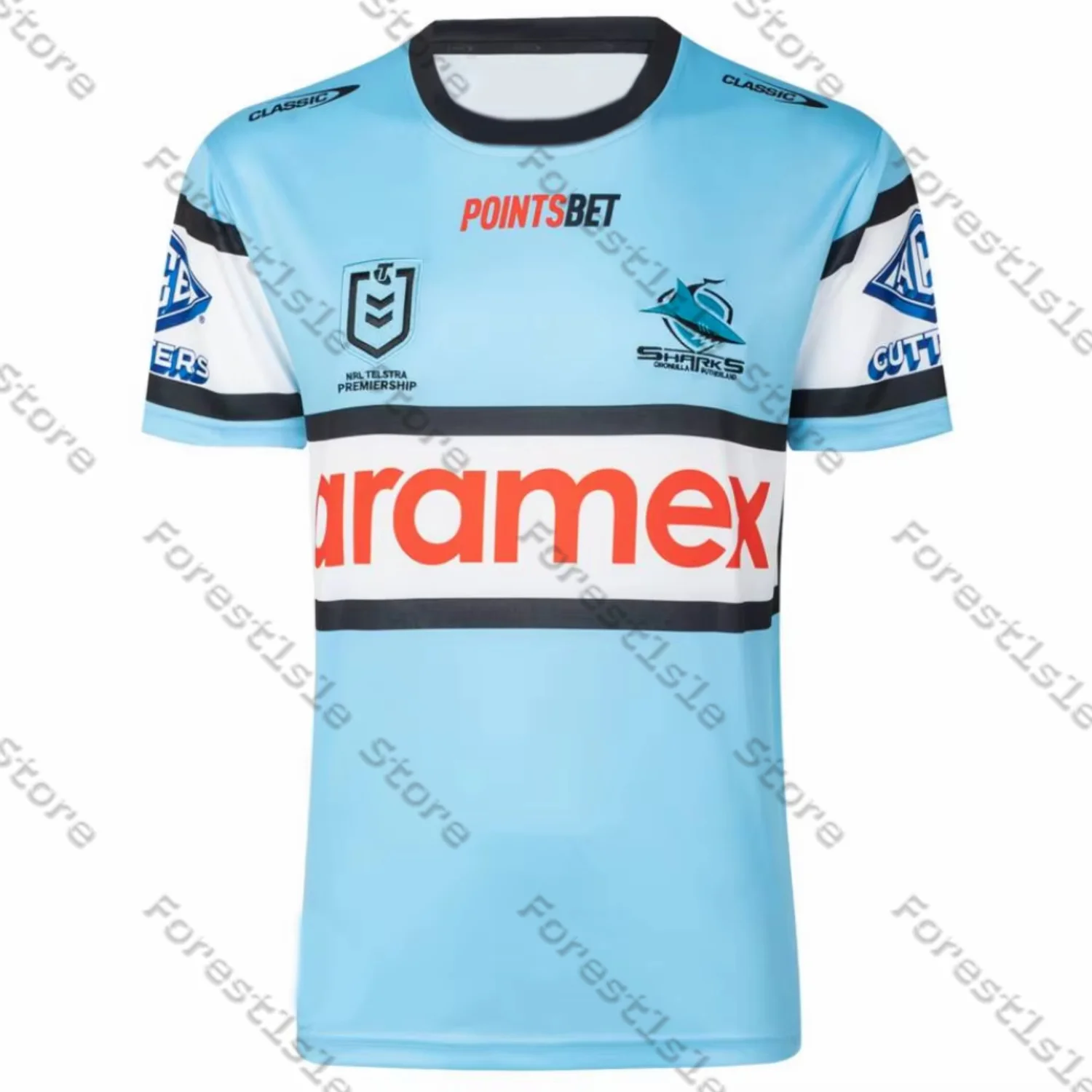 New Hot Sold Signed 25 Cronulla Sharks Nrl Rugby League Jersey Proof Coa 26 Autographs Adult T-Shirt Fashion Jersey Sportswear