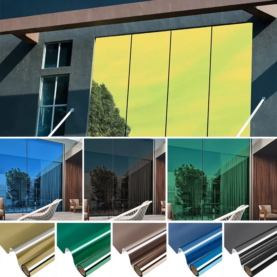 Self Adhesive Mirror Window Film Sunscreen Vinyl Glass Tinting for Decoration UV Protection Glass Sticker Solar Window Shades