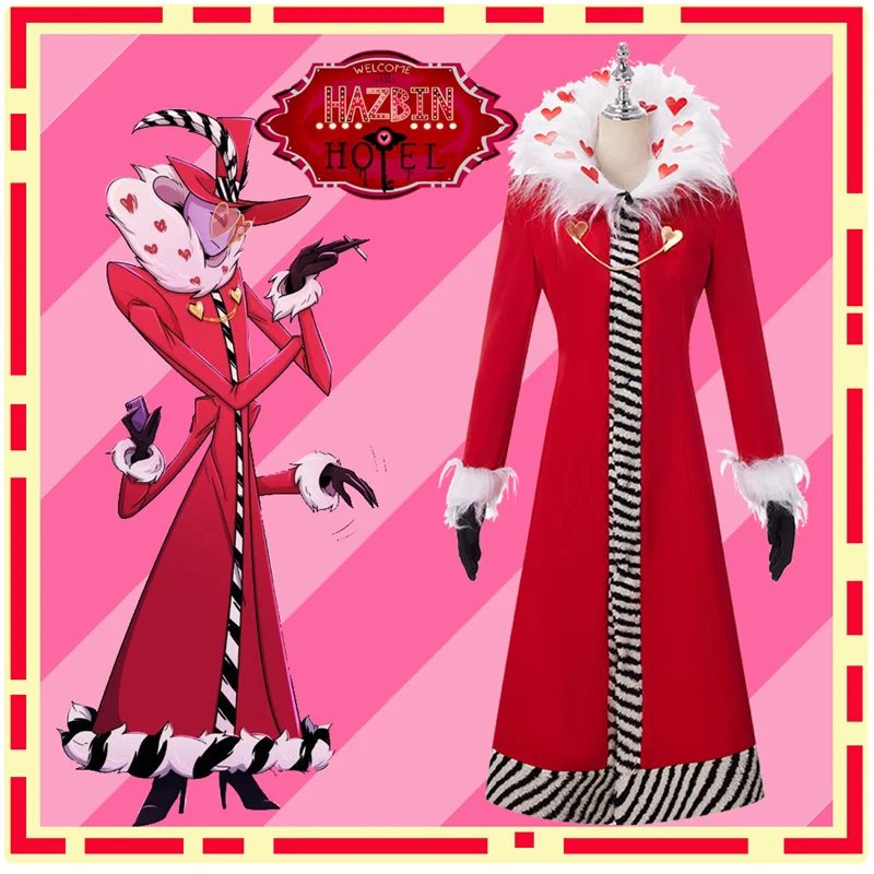 

Valentino Cosplay Costume Fancy Dress Outfit with Hat Halloween Carnival Christmas Costumes Red Suit Anime Cosplay