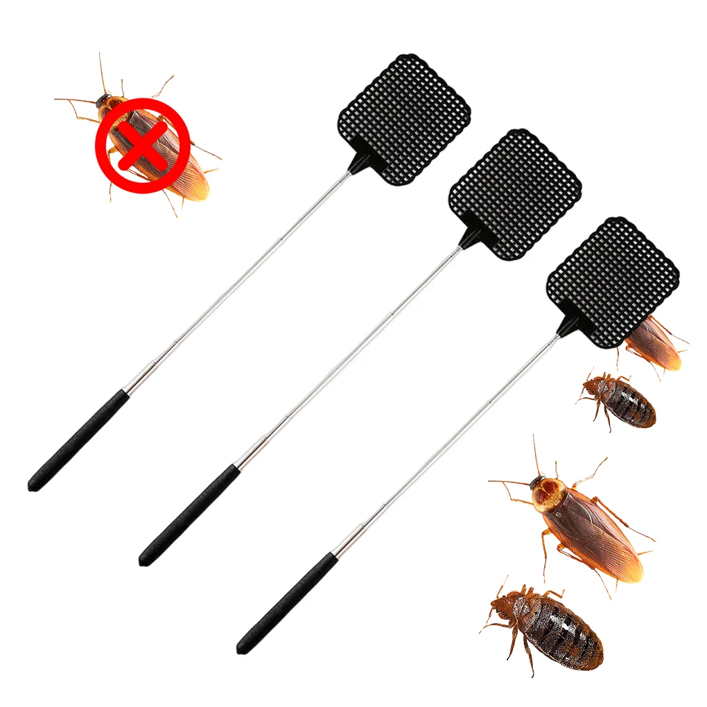 Telescopic Mosquito Swatters Lightweight Fly Swatter Flyswatter Wear-resistant Mesh Flies Trap for Easy to Use