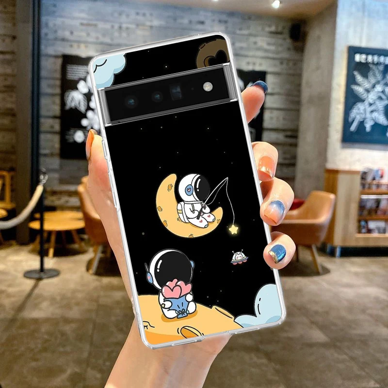 Astronaut Design Soft TPU Clear Phone Case