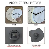 Modern Simple Wall Clock, Silent Quartz Clock, Bedroom Clock Living Room Sofa Background Decoration Wall Clock, No Battery 6