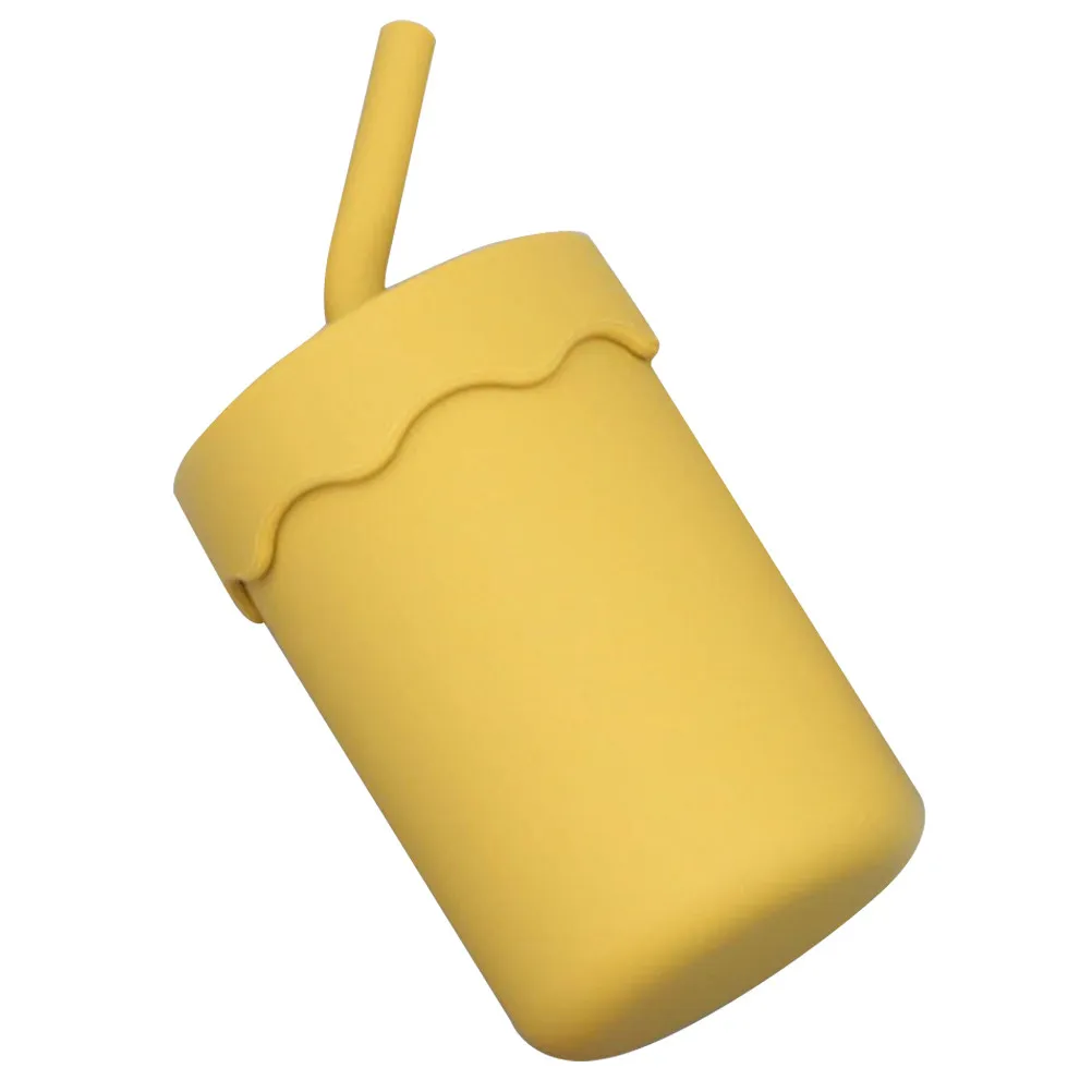 실리콘 용 훈련컵 300ml  빨대컵 낙하 방지 안전 음료병 실리콘 빨대 뚜껑이 ..