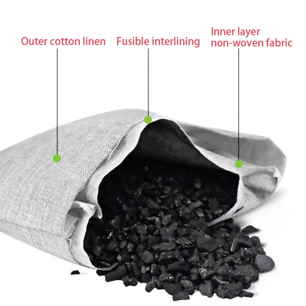 200g Natural Air Freshener Bags Natural Bamboo Charcoal Air Purifying Bag Home Car Shows for Fridge Toilet Bathroom Cabinet