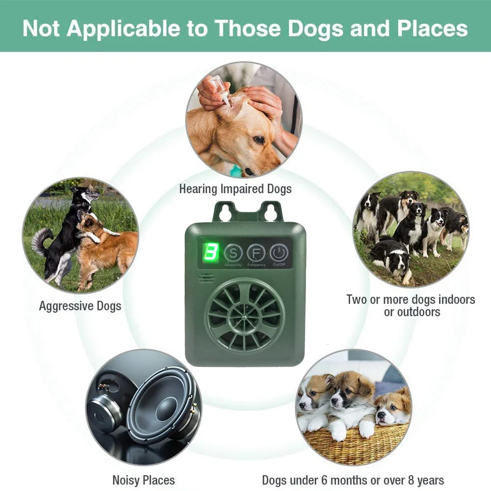 Dog Bark Deterrent Dog Repeller Ultrasonic Dog Repeller Portable Ultrasonic Bark Stopper Pet Dog Anti Noise Anti Barking Puppy Stop Bark Repeller