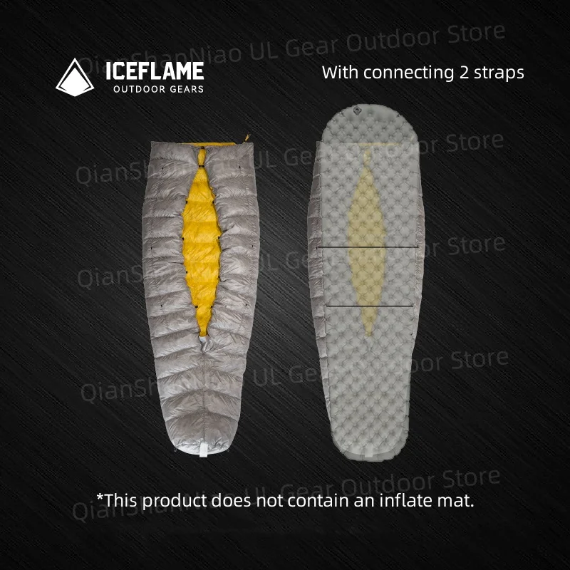 Sleeping Bag Survival Sleeping Bag Ice Flame JI NXT 800FP Mummy Bottomless Sleeping Bag Outdoor Camping Grey Duck Down Quilt Hiking Water-repellant