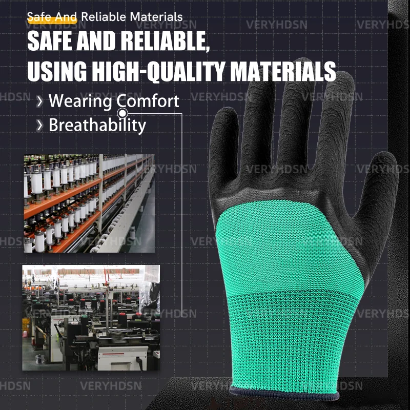 work gloves 2pairs high dexterity safety work gloves durable breathable polyurethane coated knit wrist cuff for men women
