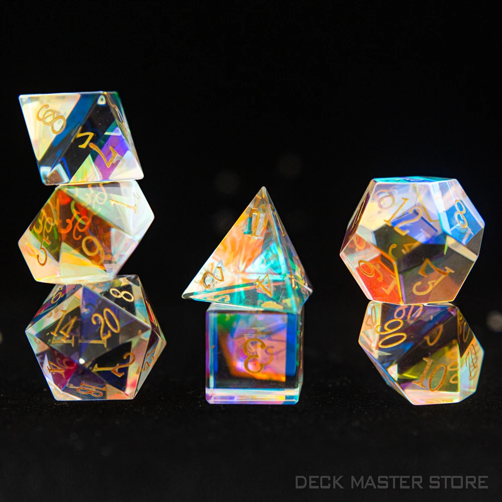 7pcs/set Polyhedral Gemstone DnD Dice Set for Tabletop Games Board Games RPG DND Magic Game Board Gaming Dice Collection