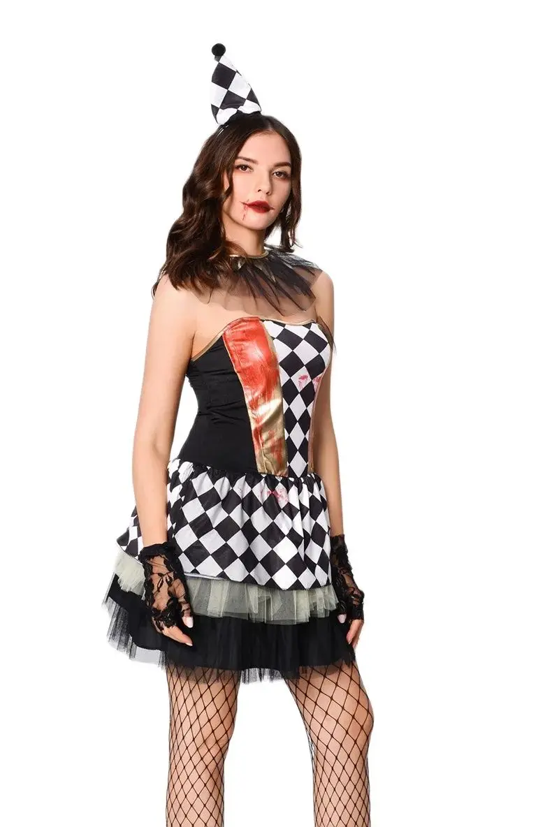 

Colorful Halloween Costume Versatile Clown Halloween Women's Joker Dress Costume Performance Clothing