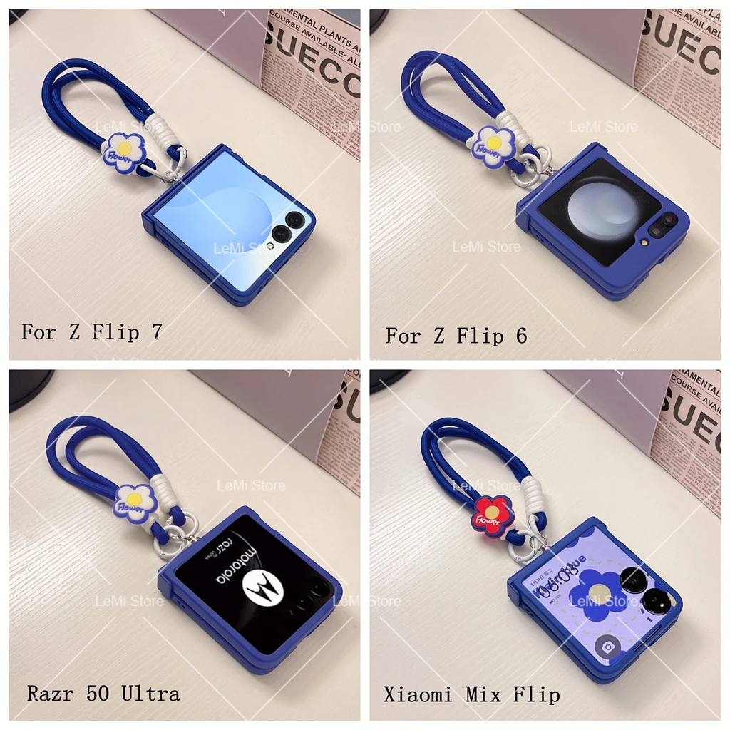 Floral Hand Strap Hinge Phone Case