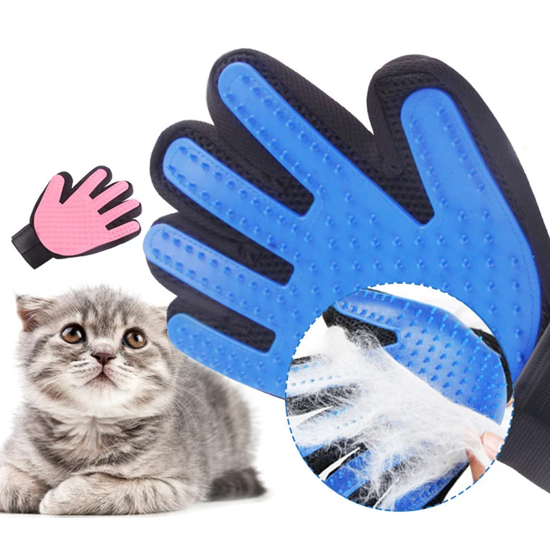 1PC Cat Hair Remove Gloves Rubber Grooming Glove Cat Hair Deshedding Brush Gloves Dogs Bath Cleaning Supplies Animal Combs
