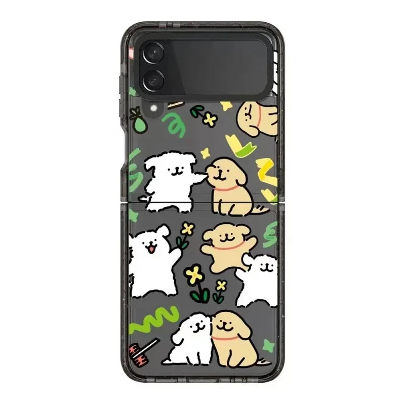 

Dog Friend Phone Case for Samsung Galaxy Z Flip 5 4 3 Back Cover for ZFlip3 ZFlip4 ZFlip5 Hard Case Protective Shell