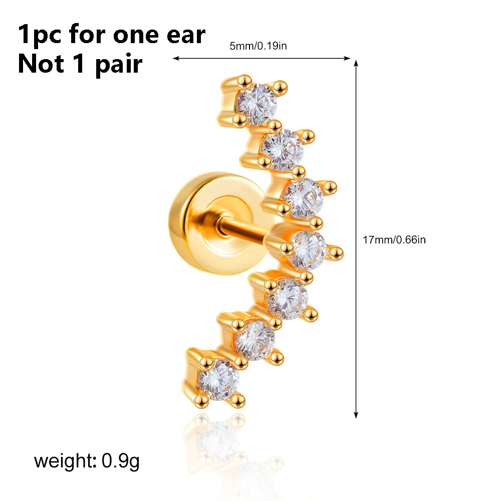 1PC Edelstahl Stern Mond Sonne Stud Ohrringe Für Frauen Einfache Täglichen Tragen Knorpel Piercing Ohrring Punk Unisex Rock schmuck – Detail 14
