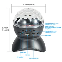 USB/Rechargeable RGB Disco Light Bluetooth Speaker Rotating Magic Ball Stage Lamp Projector Sound Activated DJ Party Decor Gift 2