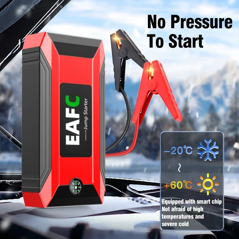 EAFC Car Jump Starter Starting Device Battery Power Bank 1200A/600A Auto  Emergency Booster 12V Car Charger Jump Starting