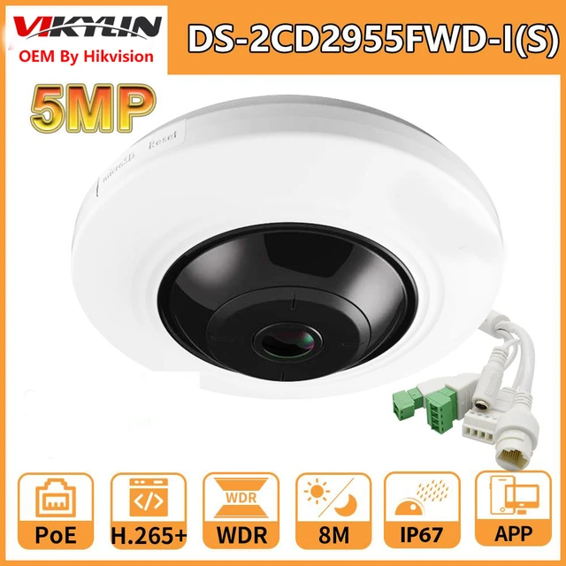 Vikylin-hik魚眼カメラ,双方向オーディオ,180 ° 魚眼レンズ,SDカードスロット,5mp,DS-2CD2955FWD-IS  AliExpress