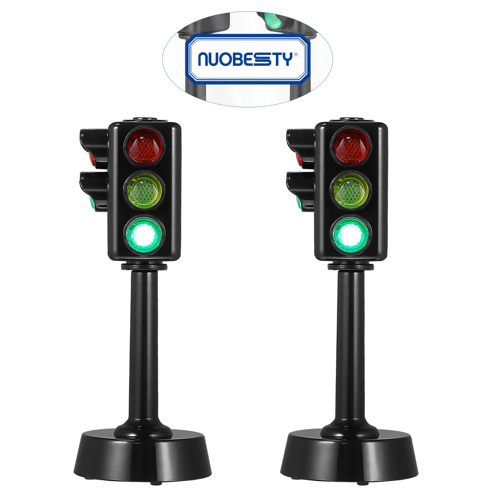 2 Pcs Traffic Toys for Kids Mini Set Toddler Lamp Light Model Ornament Road Child Train Miniature 6
