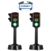 2 Pcs Traffic Toys for Kids Mini Set Toddler Lamp Light Model Ornament Road Child Train Miniature 6