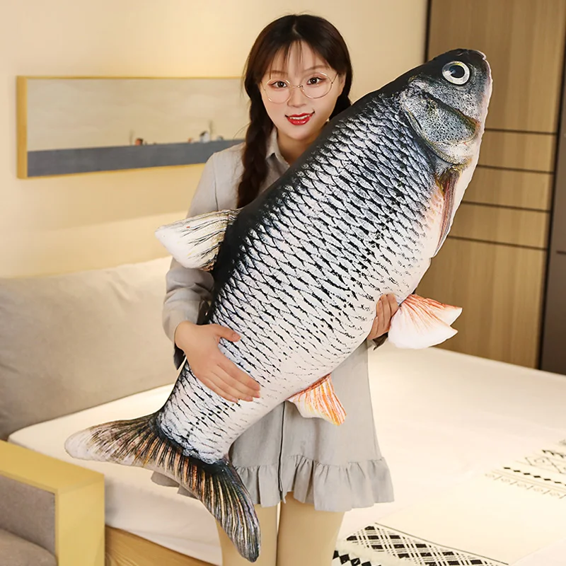1pc 40/60cm 3D 시뮬레이션 골드 물고기 플러시 장난감 부드러운 동물 잉어 플러시 베개 크리 에이 티브 소파 베개 쿠션 선물 키즈 장난감
